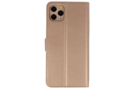 Booktype Telefoonhoesjes - Bookcase Hoesje - Wallet Case -  Geschikt voor iPhone 11 Pro Max - Goud