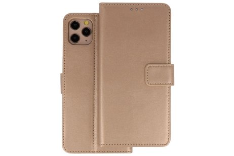 Booktype Telefoonhoesjes - Bookcase Hoesje - Wallet Case -  Geschikt voor iPhone 11 Pro Max - Goud