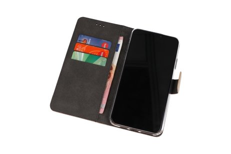 Booktype Telefoonhoesjes - Bookcase Hoesje - Wallet Case -  Geschikt voor Samsung Galaxy A10s - Goud