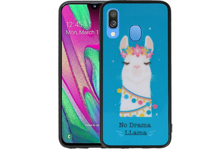 No Drama LLama TPU Hoesje Blauw - Hoesje Geschikt voor Samsung Galaxy A40