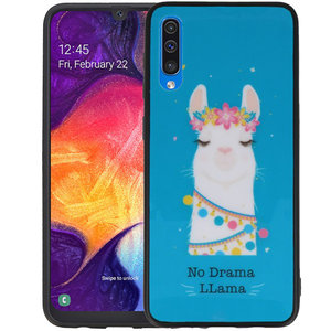 No Drama LLama TPU Hoesje Blauw - Hoesje Geschikt voor Samsung Galaxy A50
