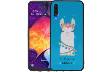 No Drama LLama TPU Hoesje Blauw - Hoesje Geschikt voor Samsung Galaxy A50