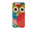 Rood Uil Hard Case Cover Hoesje - Geschikt voor Apple iPhone 5/5s/SE