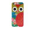 Rood Uil Hard Case Cover Hoesje voor Apple iPhone 5/5s/SE