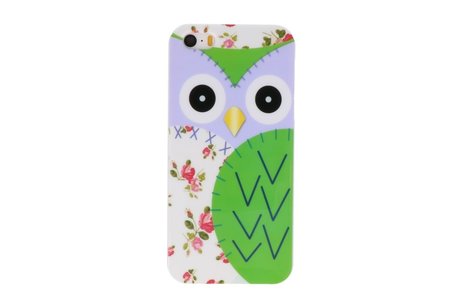 Groen Uil Hard Case Cover Hoesje - Geschikt voor Apple iPhone 5/5s/SE