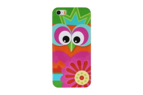 Uil met Kroon Hard Case Cover Hoesje - Geschikt voor Apple iPhone 5/5s/SE