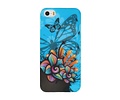 Blauw Vlinder TPU Case Cover Hoesje voor Apple iPhone 5/5s/SE