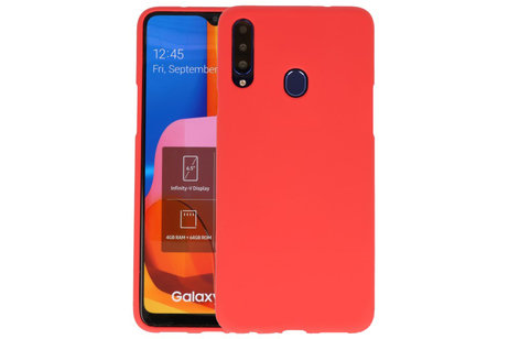 BAOHU Hoesje Geschikt voor de Samsung Galaxy A20s - Backcover Color Telefoonhoesje - Rood