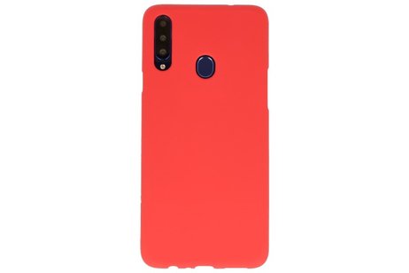 BAOHU Hoesje Geschikt voor de Samsung Galaxy A20s - Backcover Color Telefoonhoesje - Rood