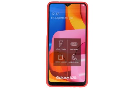 BAOHU Hoesje Geschikt voor de Samsung Galaxy A20s - Backcover Color Telefoonhoesje - Rood