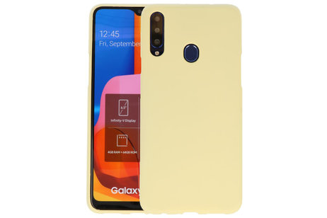 BAOHU Hoesje Geschikt voor de Samsung Galaxy A20s - Backcover Color Telefoonhoesje - Geel