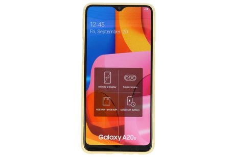 BAOHU Hoesje Geschikt voor de Samsung Galaxy A20s - Backcover Color Telefoonhoesje - Geel