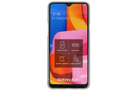 BAOHU Hoesje Geschikt voor de Samsung Galaxy A20s - Backcover Color Telefoonhoesje - Grijs