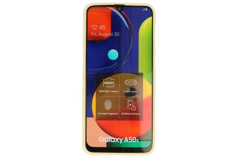 BAOHU Hoesje Geschikt voor de Samsung Galaxy A50s - Backcover Color Telefoonhoesje - Geel