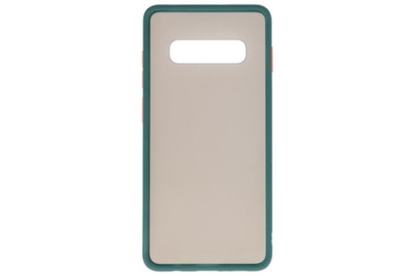 BAOHU Hoesje Geschikt voor de Samsung Galaxy S10 Plus - Hard Case Backcover Telefoonhoesje - Donker Groen