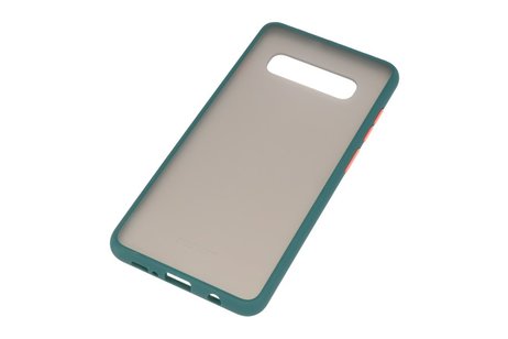 BAOHU Hoesje Geschikt voor de Samsung Galaxy S10 Plus - Hard Case Backcover Telefoonhoesje - Donker Groen