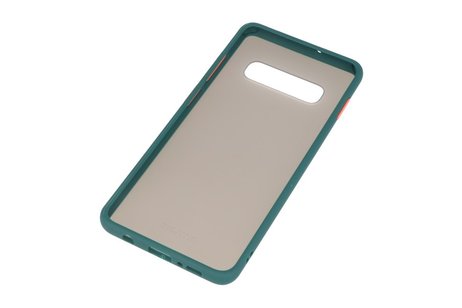 BAOHU Hoesje Geschikt voor de Samsung Galaxy S10 Plus - Hard Case Backcover Telefoonhoesje - Donker Groen
