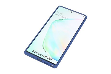 BAOHU Hoesje Geschikt voor de Samsung Galaxy Note 10 Plus - Hard Case Backcover Telefoonhoesje - Blauw