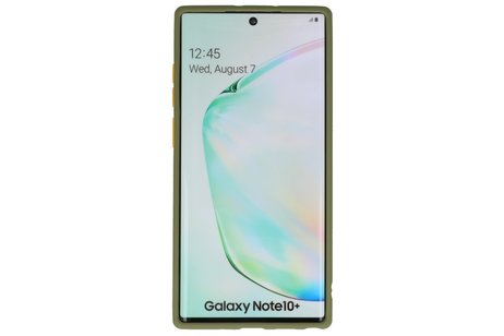 BAOHU Hoesje Geschikt voor de Samsung Galaxy Note 10 Plus - Hard Case Backcover Telefoonhoesje - Groen
