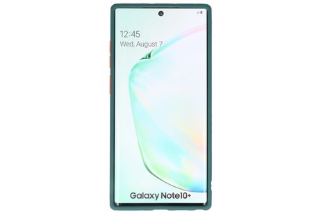 BAOHU Hoesje Geschikt voor de Samsung Galaxy Note 10 Plus - Hard Case Backcover Telefoonhoesje - Donker Groen