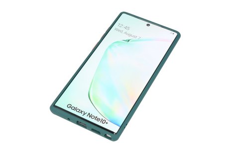 BAOHU Hoesje Geschikt voor de Samsung Galaxy Note 10 Plus - Hard Case Backcover Telefoonhoesje - Donker Groen