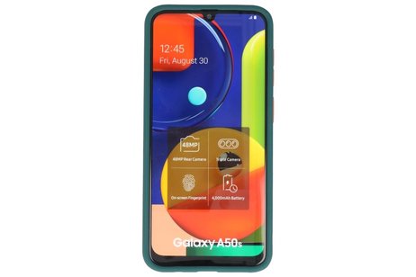BAOHU Hoesje Geschikt voor de Samsung Galaxy A50 - Hard Case Backcover Telefoonhoesje - Donker Groen