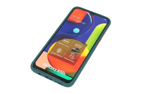 BAOHU Hoesje Geschikt voor de Samsung Galaxy A50 - Hard Case Backcover Telefoonhoesje - Donker Groen