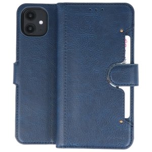 KAIYUE - Luxe Portemonnee Hoesje - Pasjeshouder Telefoonhoesje - Wallet Case - Geschikt voor iPhone 11 Navy