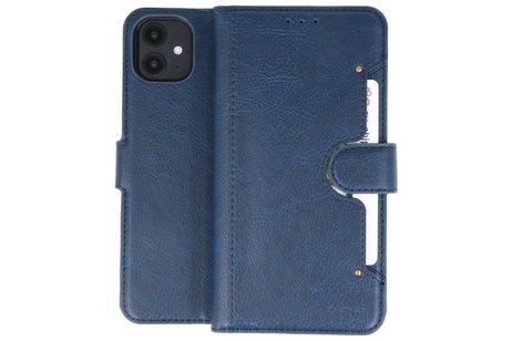 KAIYUE - Luxe Portemonnee Hoesje - Pasjeshouder Telefoonhoesje - Wallet Case - Geschikt voor iPhone 11 Navy