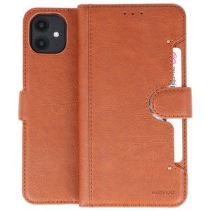 BAOHU KAIYUE - Luxe Portemonnee Hoesje - Pasjeshouder Telefoonhoesje - Wallet Case - Geschikt voor iPhone 11 Bruin