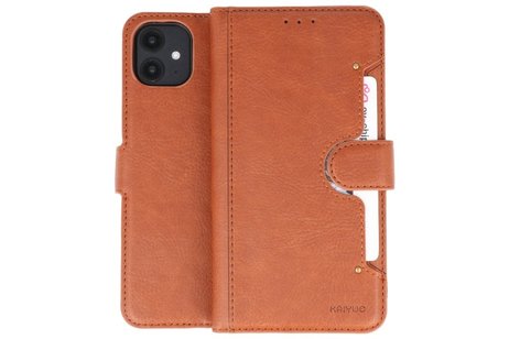 BAOHU KAIYUE - Luxe Portemonnee Hoesje - Pasjeshouder Telefoonhoesje - Wallet Case - Geschikt voor iPhone 11 Bruin