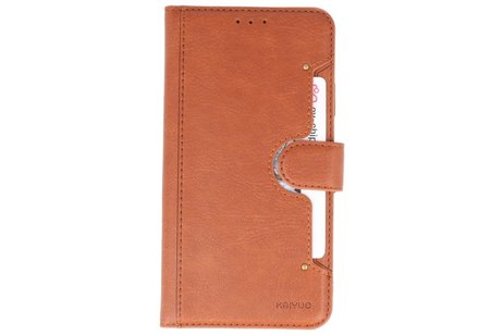 KAIYUE - Luxe Portemonnee Hoesje - Pasjeshouder Telefoonhoesje - Wallet Case - Geschikt voor iPhone 11 Bruin