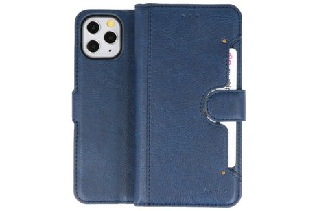 BAOHU KAIYUE - Luxe Portemonnee Hoesje - Pasjeshouder Telefoonhoesje - Wallet Case - Geschikt voor iPhone 11 Pro Navy