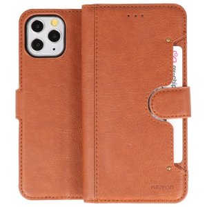 KAIYUE - Luxe Portemonnee Hoesje - Pasjeshouder Telefoonhoesje - Wallet Case - Geschikt voor iPhone 11 Pro Bruin