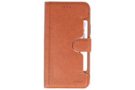 KAIYUE - Luxe Portemonnee Hoesje - Pasjeshouder Telefoonhoesje - Wallet Case - Geschikt voor iPhone 11 Pro Bruin