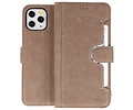 KAIYUE - Luxe Portemonnee Hoesje - Pasjeshouder Telefoonhoesje - Wallet Case - Geschikt voor iPhone 11 Pro Grijs