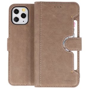 BAOHU KAIYUE - Luxe Portemonnee Hoesje - Pasjeshouder Telefoonhoesje - Wallet Case - Geschikt voor iPhone 11 Pro Grijs