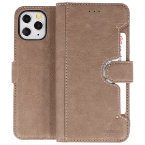 KAIYUE - Luxe Portemonnee Hoesje - Pasjeshouder Telefoonhoesje - Wallet Case - Geschikt voor iPhone 11 Pro Grijs