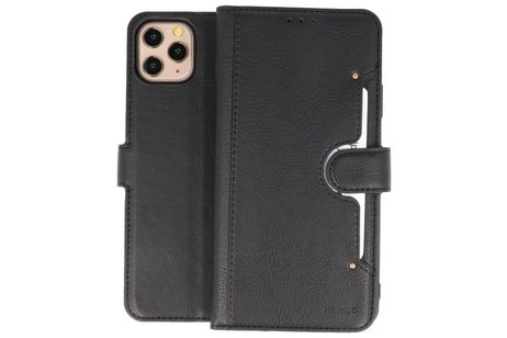KAIYUE - Luxe Portemonnee Hoesje - Pasjeshouder Telefoonhoesje - Wallet Case - Geschikt voor iPhone 11 Pro Max Zwart