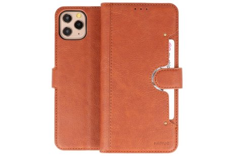 BAOHU KAIYUE - Luxe Portemonnee Hoesje - Pasjeshouder Telefoonhoesje - Wallet Case - Geschikt voor iPhone 11 Pro Max Bruin