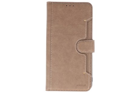 BAOHU KAIYUE - Luxe Portemonnee Hoesje - Pasjeshouder Telefoonhoesje - Wallet Case - Geschikt voor iPhone 11 Pro Max Grijs
