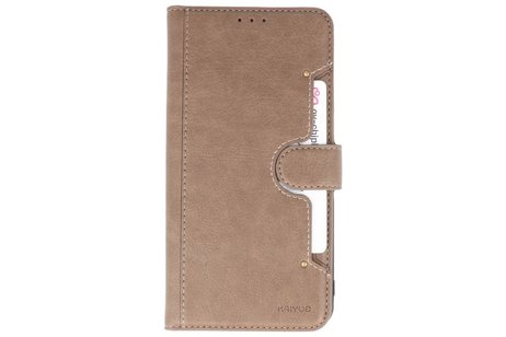 KAIYUE - Luxe Portemonnee Hoesje - Pasjeshouder Telefoonhoesje - Wallet Case - Geschikt voor iPhone 11 Pro Max Grijs