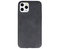 Leder Design Back Cover Geschikt voor iPhone 11 Pro Zwart