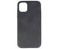 Leder Design Back Cover Geschikt voor iPhone 11 Pro Zwart