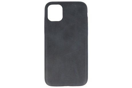 Leder Design Back Cover Geschikt voor iPhone 11 Pro Zwart