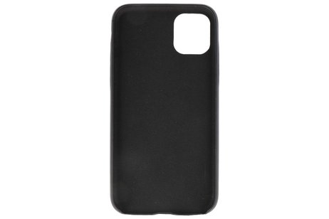 Leder Design Back Cover Geschikt voor iPhone 11 Pro Zwart