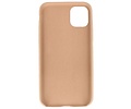 Leder Design Back Cover voor iPhone 11 Pro Beige