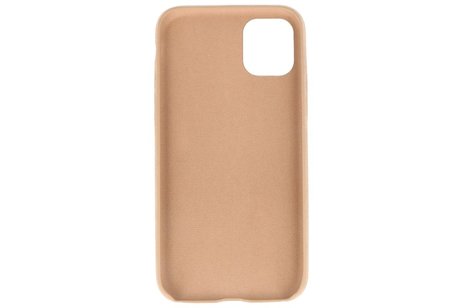 Leder Design Back Cover voor iPhone 11 Pro Beige