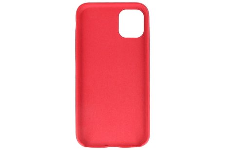 Leder Design Back Cover voor iPhone 11 Pro Rood