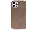 BAOHU Leder Design Back Cover Geschikt voor iPhone 11 Pro Donker Bruin